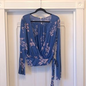 Free People mock cross-over top with side tie